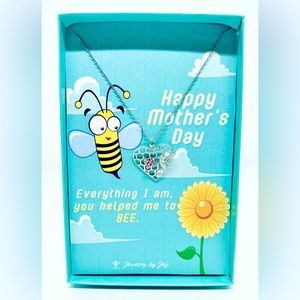 Sterling Silver Heart/Bee Necklace.